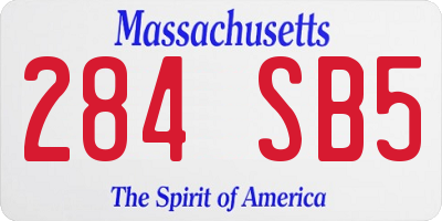 MA license plate 284SB5