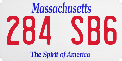 MA license plate 284SB6