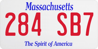 MA license plate 284SB7