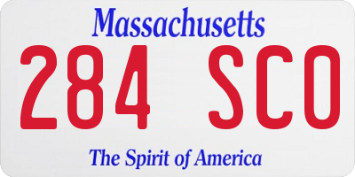 MA license plate 284SC0