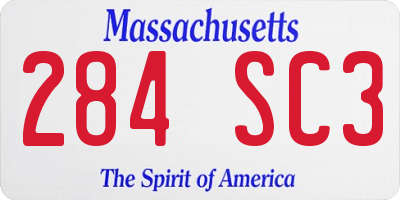 MA license plate 284SC3