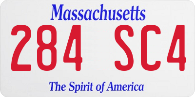 MA license plate 284SC4
