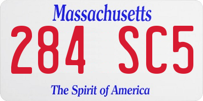 MA license plate 284SC5
