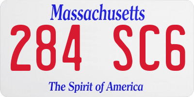 MA license plate 284SC6