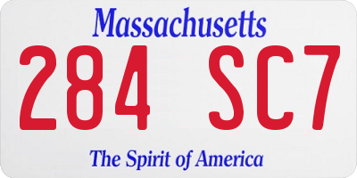 MA license plate 284SC7