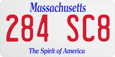 MA license plate 284SC8