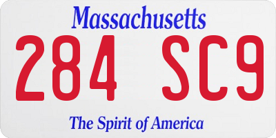 MA license plate 284SC9