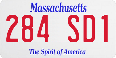 MA license plate 284SD1