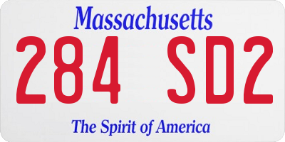 MA license plate 284SD2
