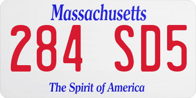 MA license plate 284SD5