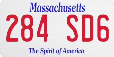 MA license plate 284SD6