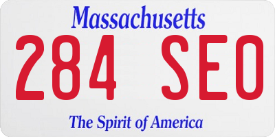 MA license plate 284SE0