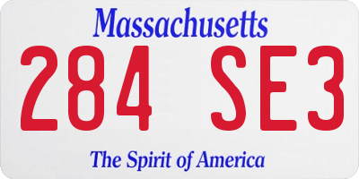 MA license plate 284SE3