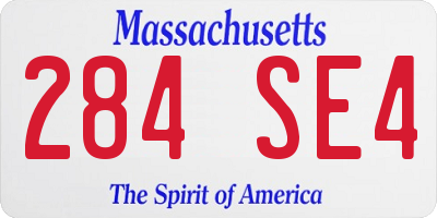 MA license plate 284SE4