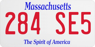 MA license plate 284SE5