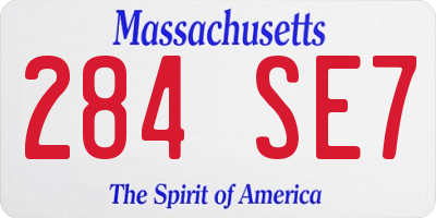 MA license plate 284SE7