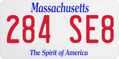 MA license plate 284SE8