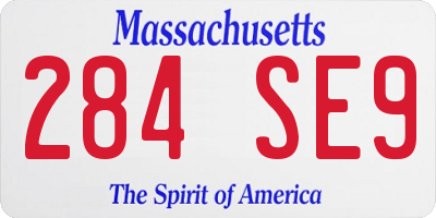MA license plate 284SE9