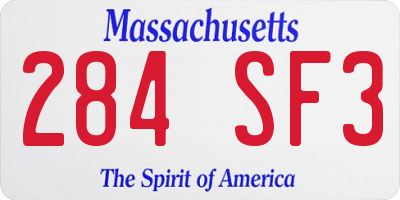 MA license plate 284SF3