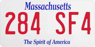 MA license plate 284SF4