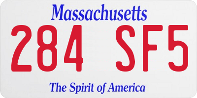 MA license plate 284SF5