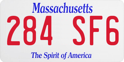 MA license plate 284SF6