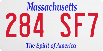 MA license plate 284SF7