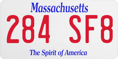 MA license plate 284SF8