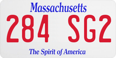 MA license plate 284SG2