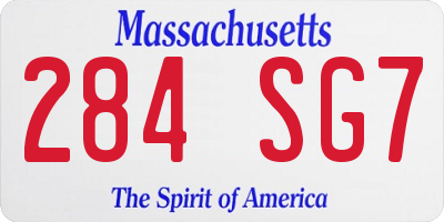 MA license plate 284SG7