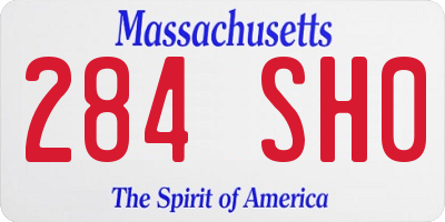 MA license plate 284SH0