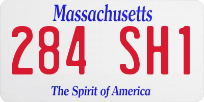 MA license plate 284SH1