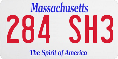 MA license plate 284SH3