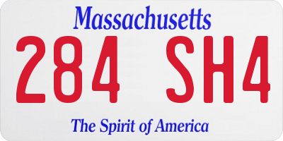 MA license plate 284SH4