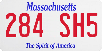 MA license plate 284SH5