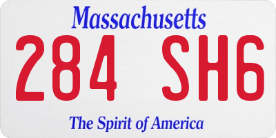 MA license plate 284SH6