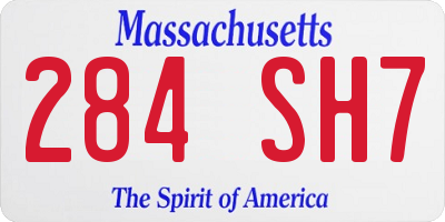 MA license plate 284SH7