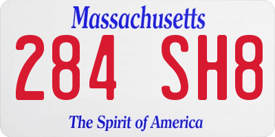 MA license plate 284SH8