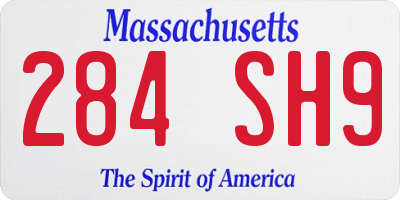 MA license plate 284SH9