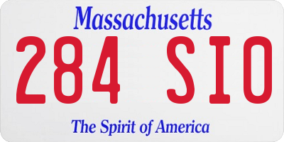 MA license plate 284SI0