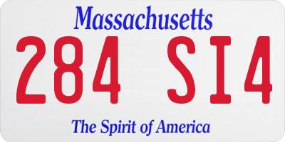 MA license plate 284SI4