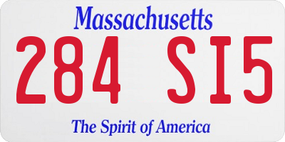 MA license plate 284SI5