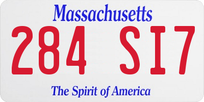MA license plate 284SI7