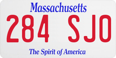 MA license plate 284SJ0