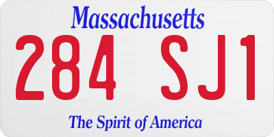 MA license plate 284SJ1