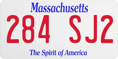 MA license plate 284SJ2