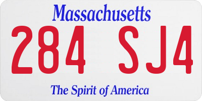 MA license plate 284SJ4