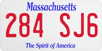 MA license plate 284SJ6