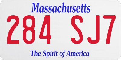 MA license plate 284SJ7