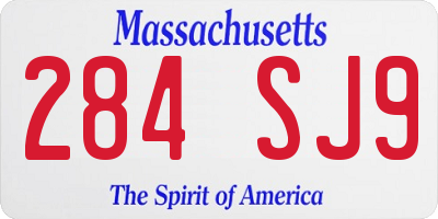 MA license plate 284SJ9